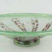 fantastic large WMF art deco ikora glass BOWL karl wiedmann 1930s green and