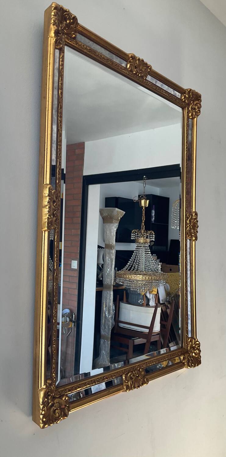 Deknudt gilded mirror with glazing beads from the 70s