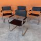 Set of 4 vintage cantilever chairs 1980