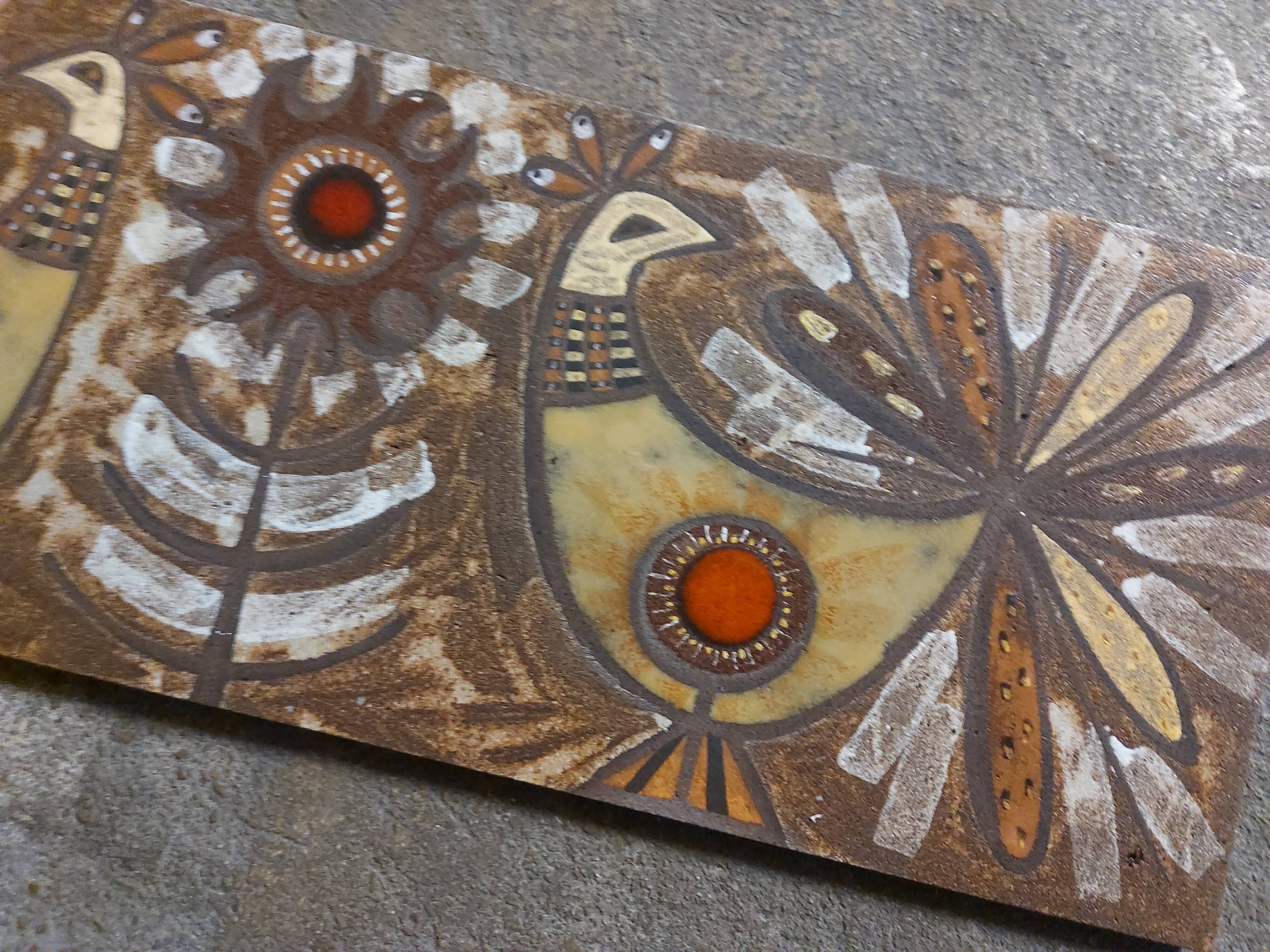 Plate, enamelled lava panel J.G Picard, Vallauris