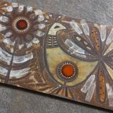 Plate, enamelled lava panel J.G Picard, Vallauris