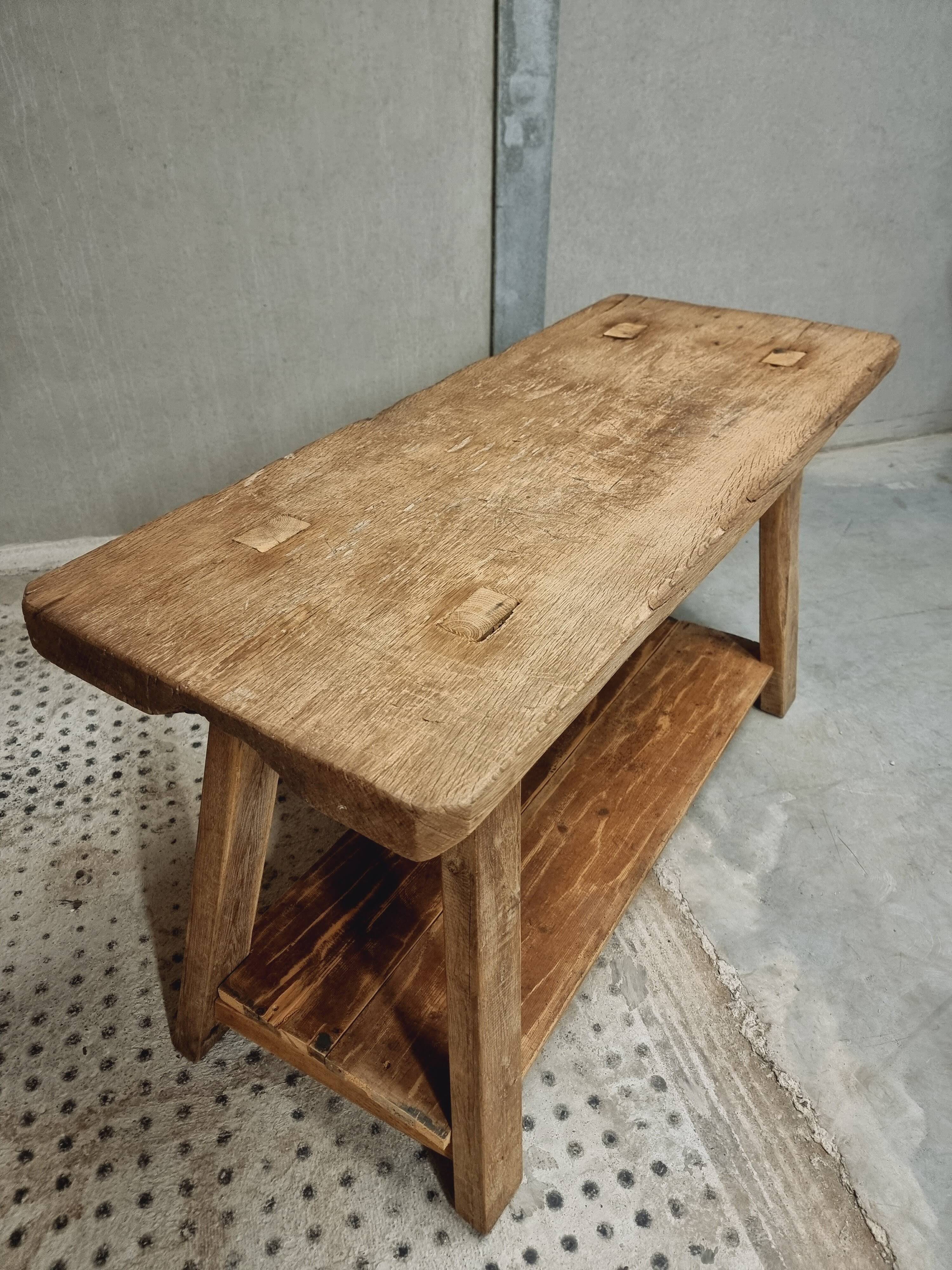 Old workbench work table bathroom furniture side table 55 x 137 cm