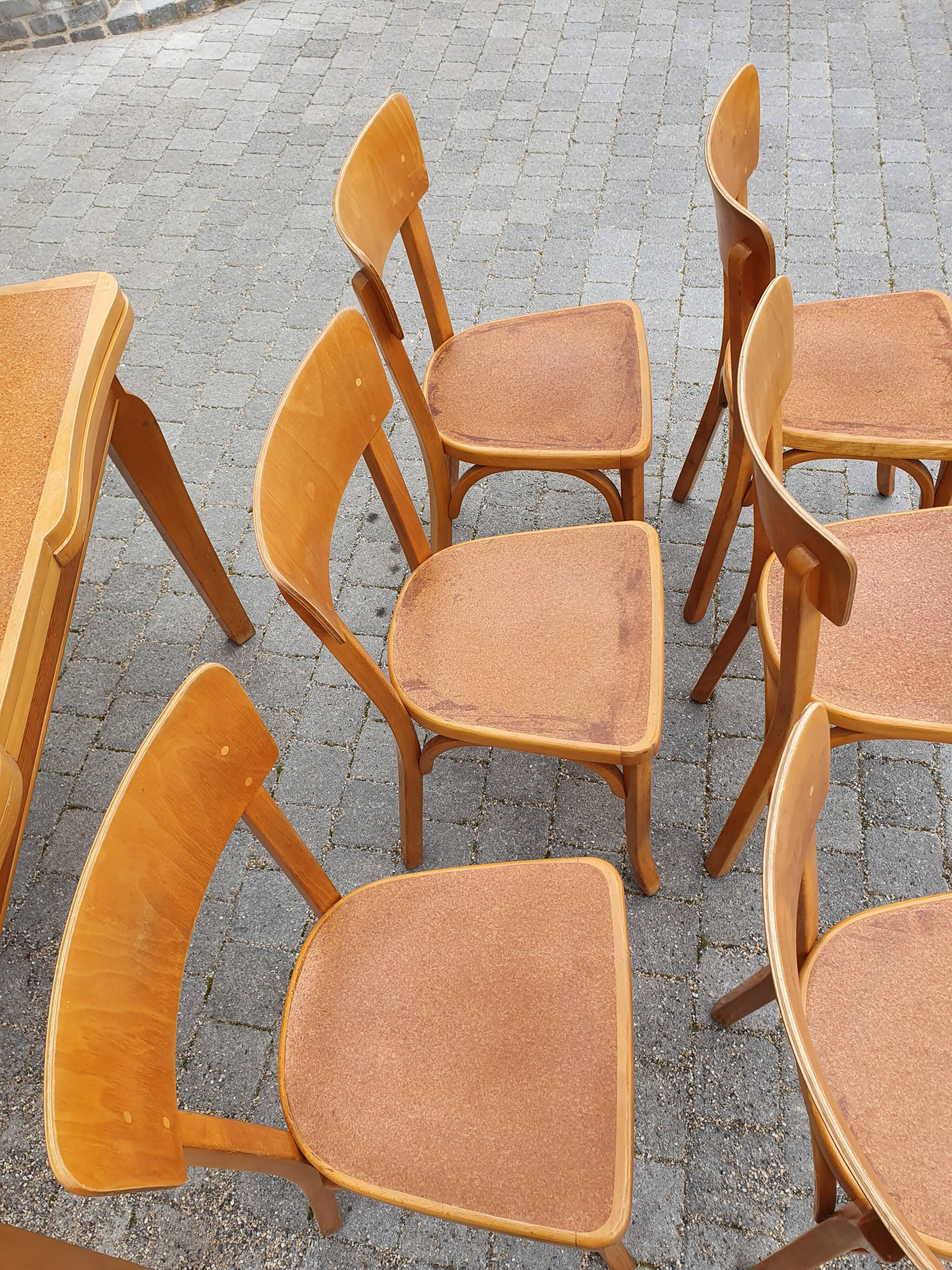 Serie 6 chairs baumann bistro kitchen vintage bar