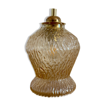 Baladeuse tulipe vintage en verre ambré