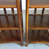 Set of 2 rattan side tables / bedside tables from the 60s