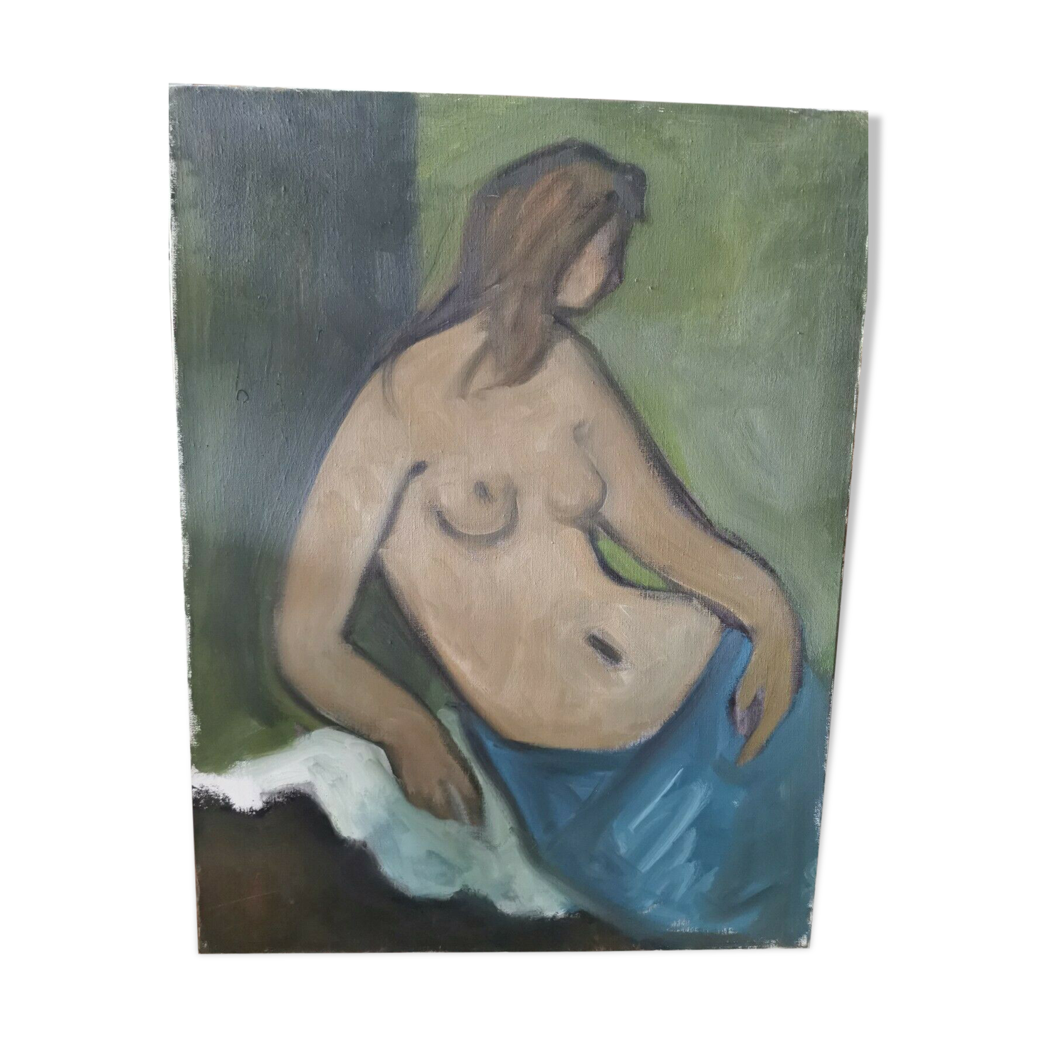 Oil on female nude canvas