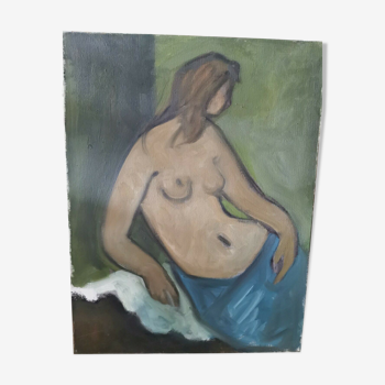 Oil on female nude canvas