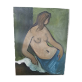Oil on female nude canvas