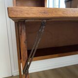 Wooden console table / vintage folding desk with mirror and small drawer