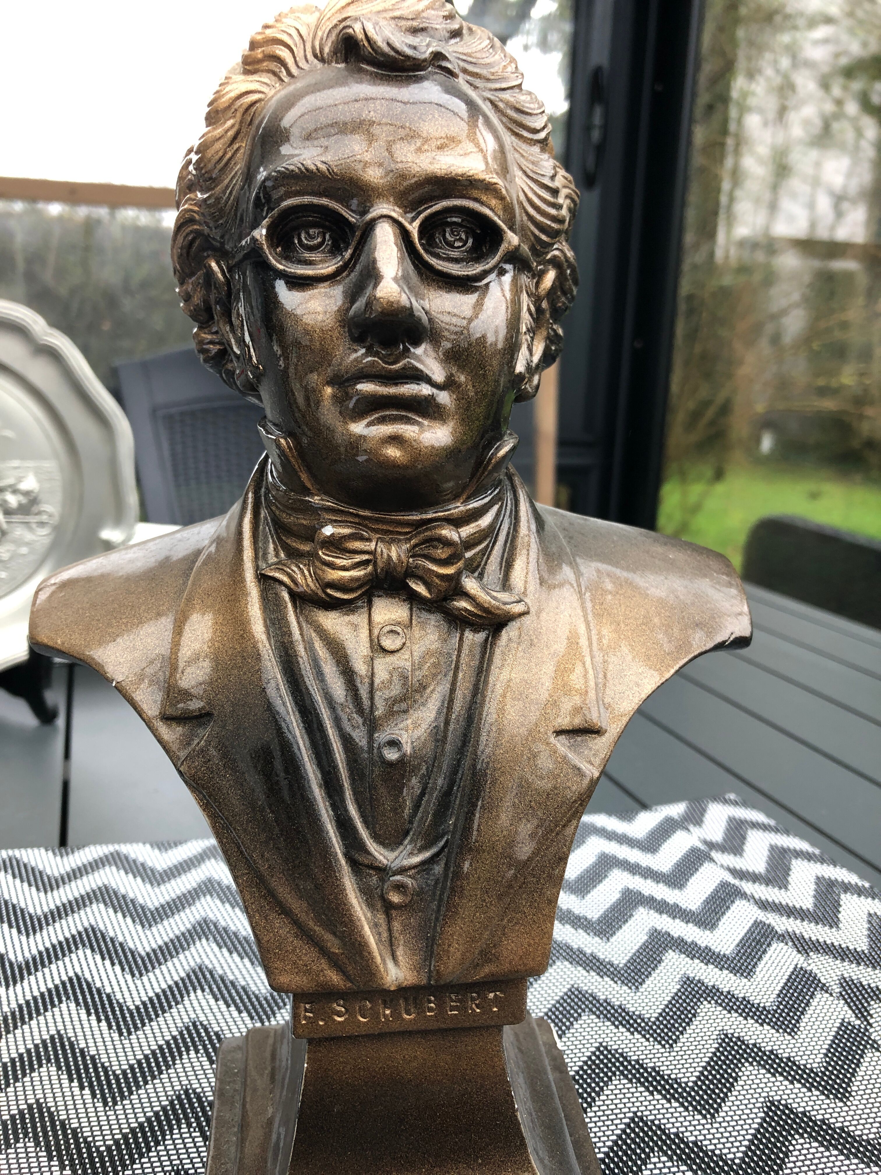 Plaster bust imitation bronze schubert