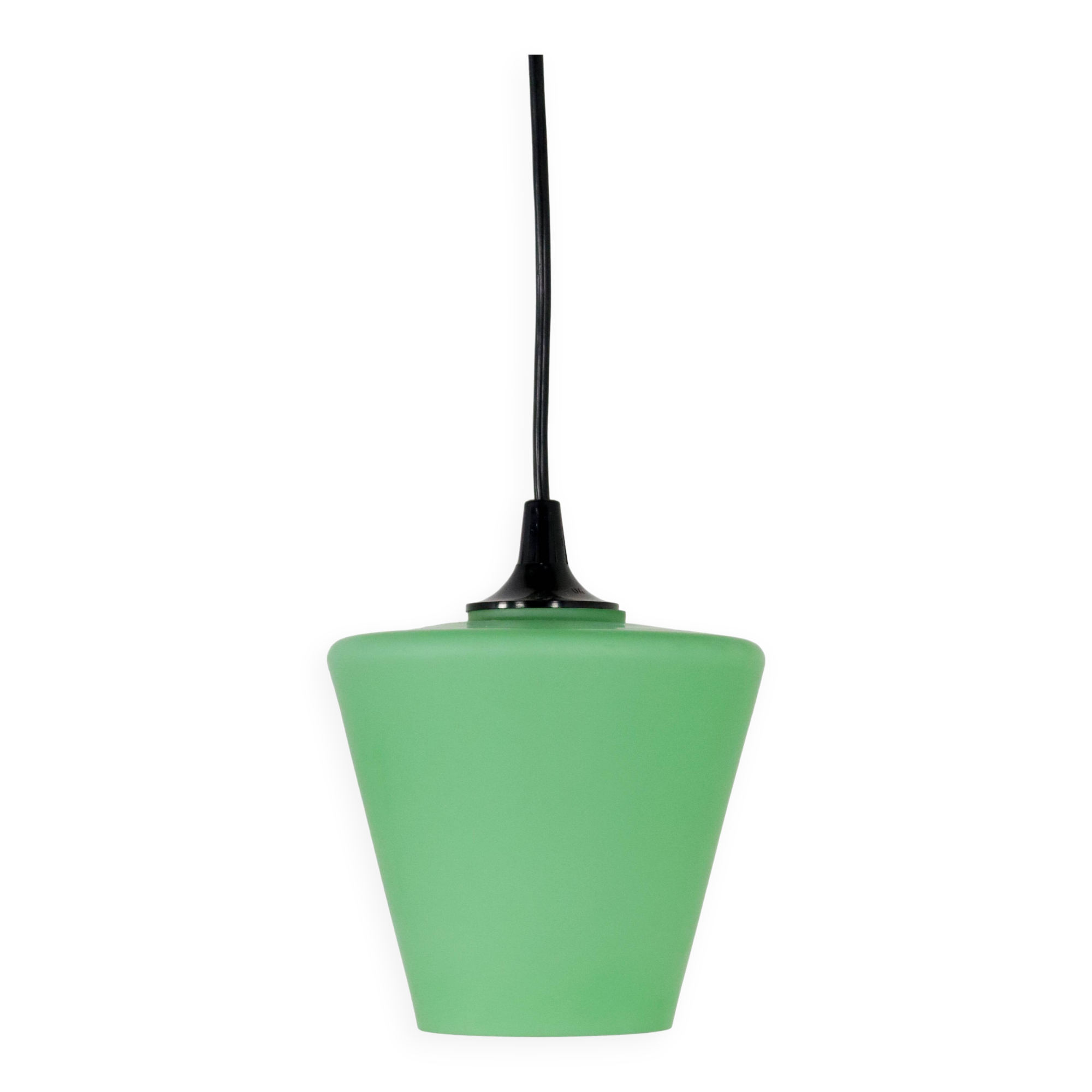Lampe suspendue en verre vert