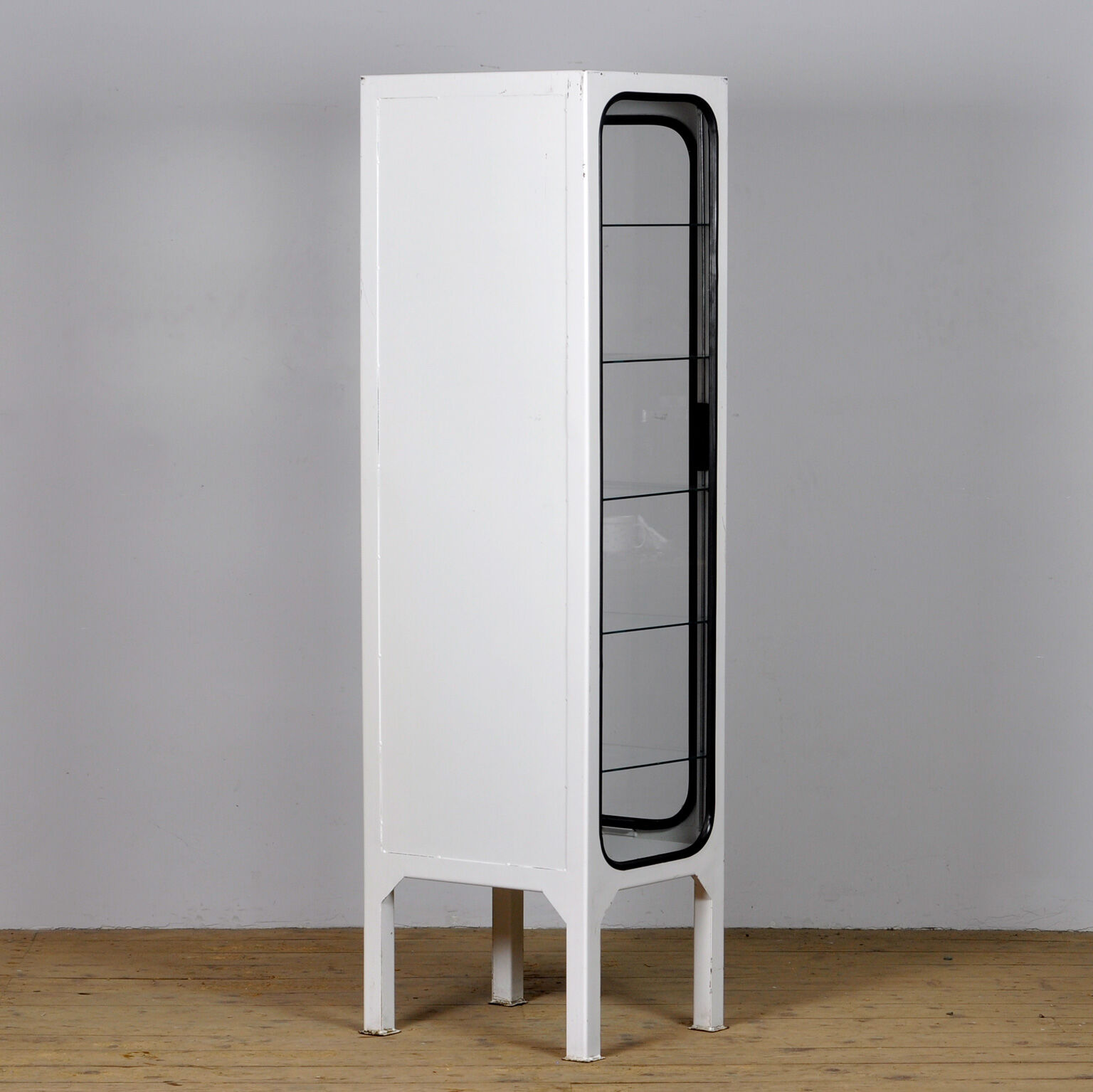 Vintage Iron And Glass Medical Cabinet, 1970s