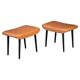 Cognac Leather Stools by Ølholm Møbelfabrik, 1960s, Set of 2