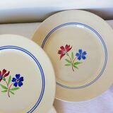 Set de 4 assiettes plates vintage de la manufacture de K&G Luneville modèle Mat 210133