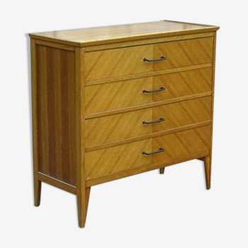 Commode vintage des années 50 en chêne clair massif