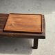 Rectangular solid teak platter with carved edges 33x24