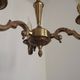Petite Brass Vintage French Mid Century Traditional 3 Light Chandelier 5365