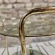 Golden dessert table and smoked glass 1970 vintage