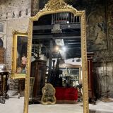 Miroir De Cheminée En Bois Doré « aux Colombes » D’époque Napoléon III , XIX ème 2m46 X 1m24