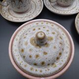 Earthenware coffee service signed Jean Austruy Vallauris around 1970 - Cups - saucers - milk pot