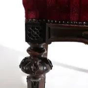Nineteenth-century French carved chair with red velvet