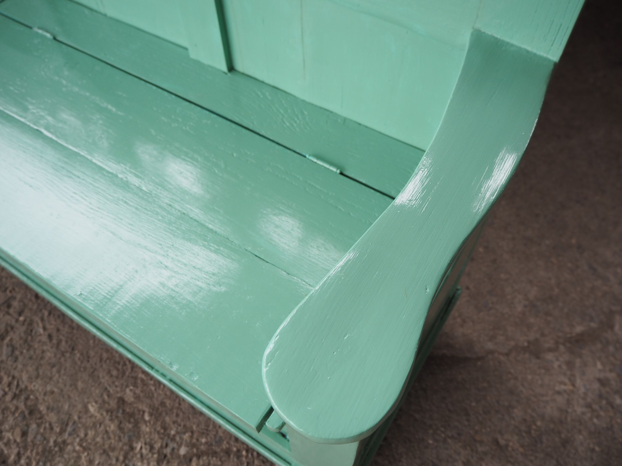 Banc en bois antique, années 1920