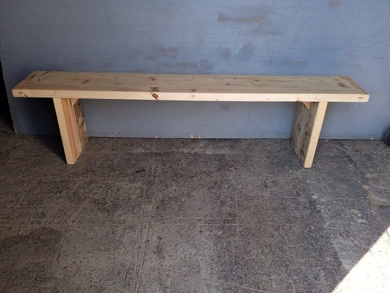 Patinated natural solid wood bench 180cm
