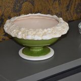 Fruit bowl in enamelled earthenware and sculpted biscuit
