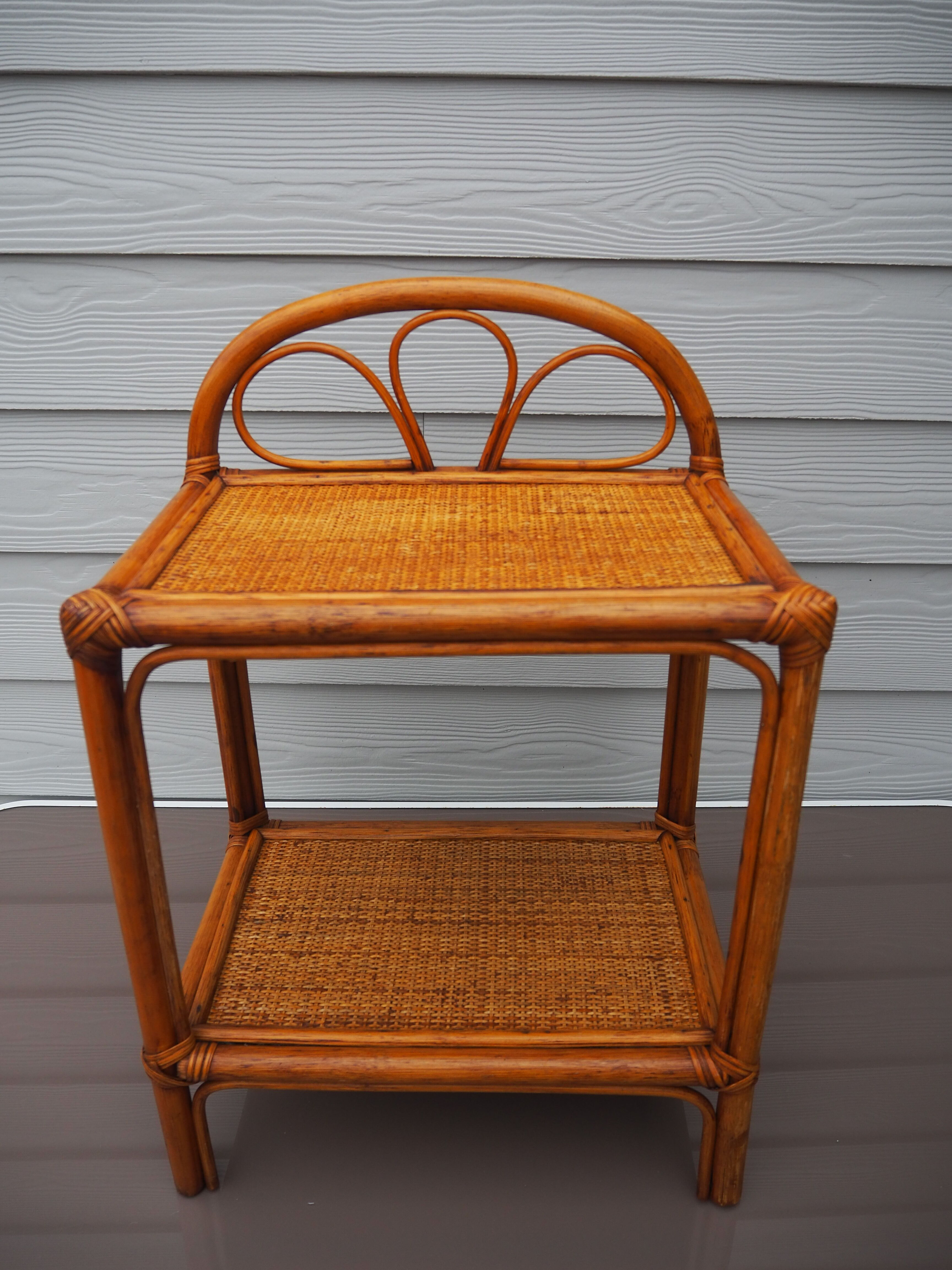 Night table, side table or end of rattan sofa