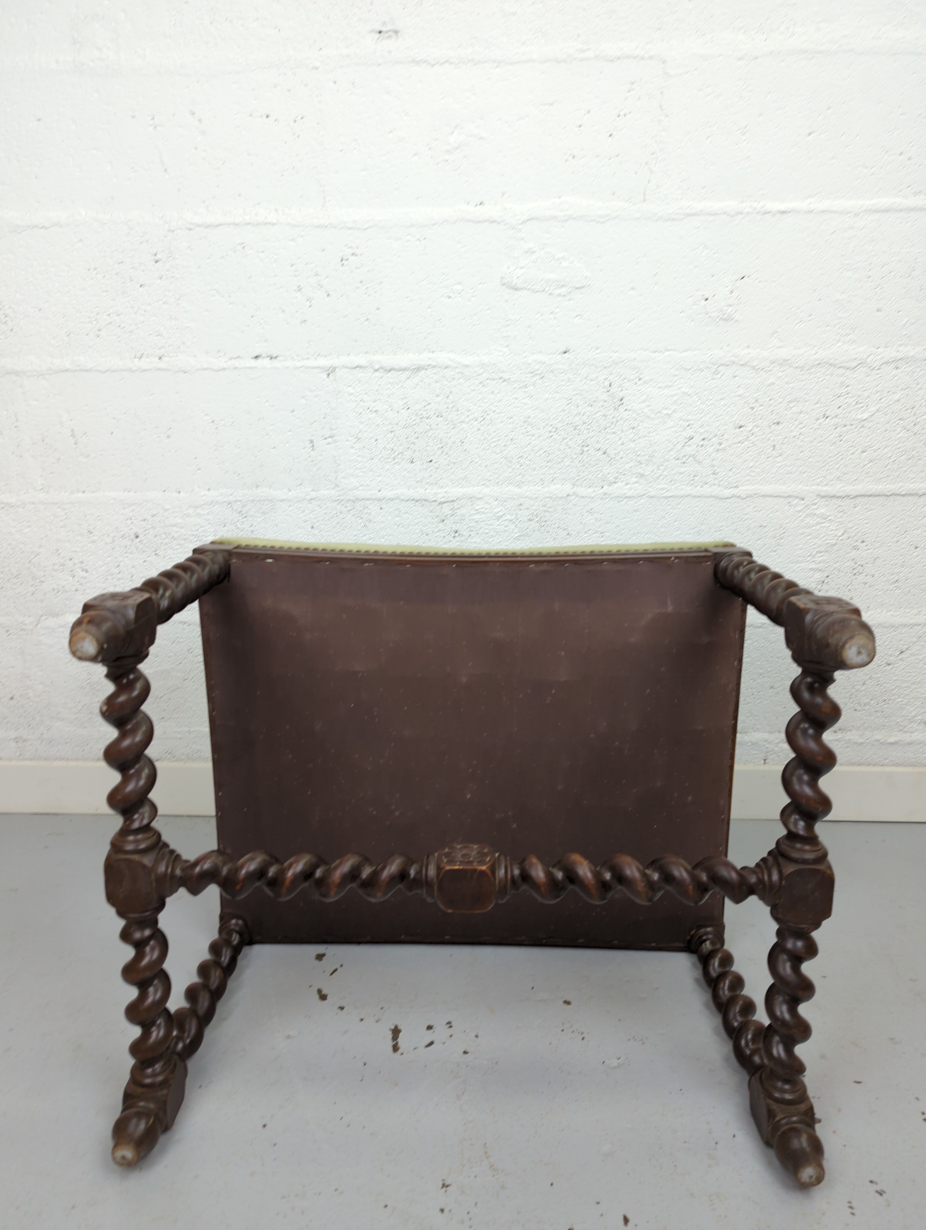 Old bench twisted wood stool