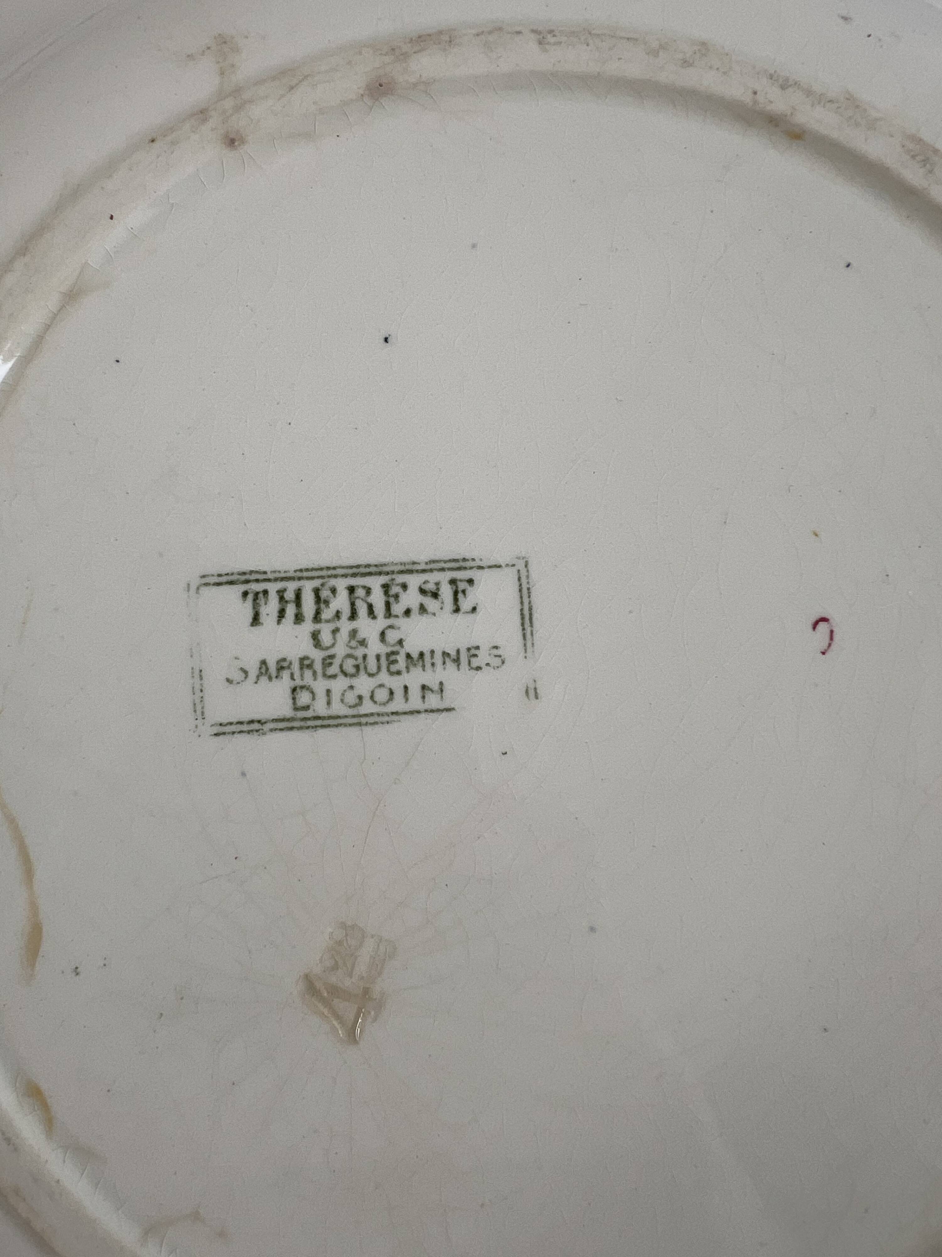 Iron earth large dish Sarreguemines Thérèse