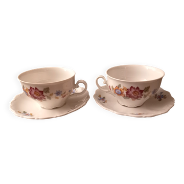Duo de tasses en porcelaine allemande lehmann weiden (bavaria)