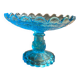 Blue glass footed fruit bowl.