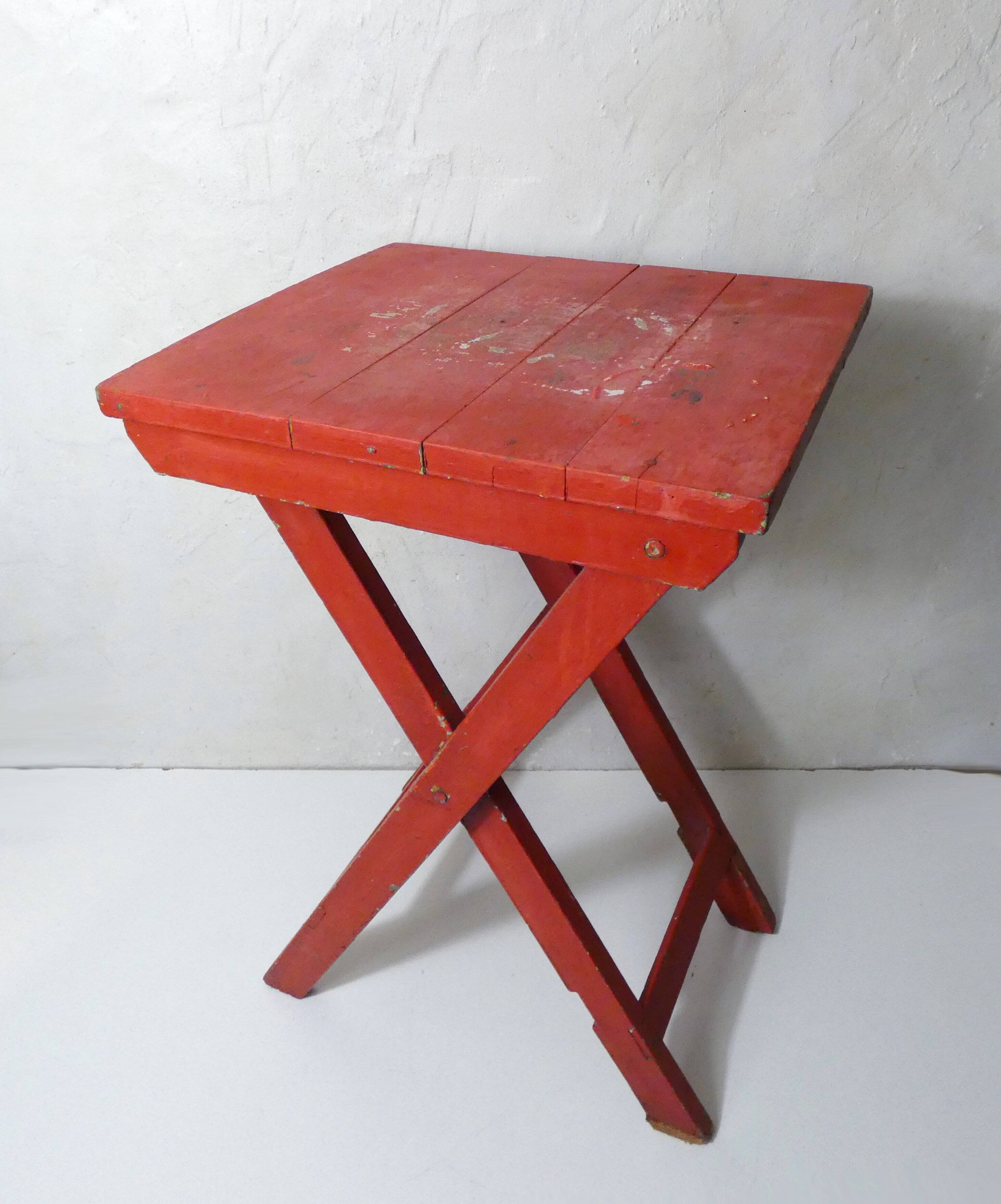 old folding wooden side table