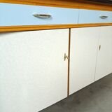 50s vintage kitchen cabinet with brass and formica