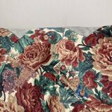 Set of 3 cushion covers in burgundy floral cotton