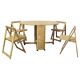Table pliante scandinave et chaises, années 1980, ensemble de 2