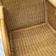 Rocking-chair vintage rotin et teck