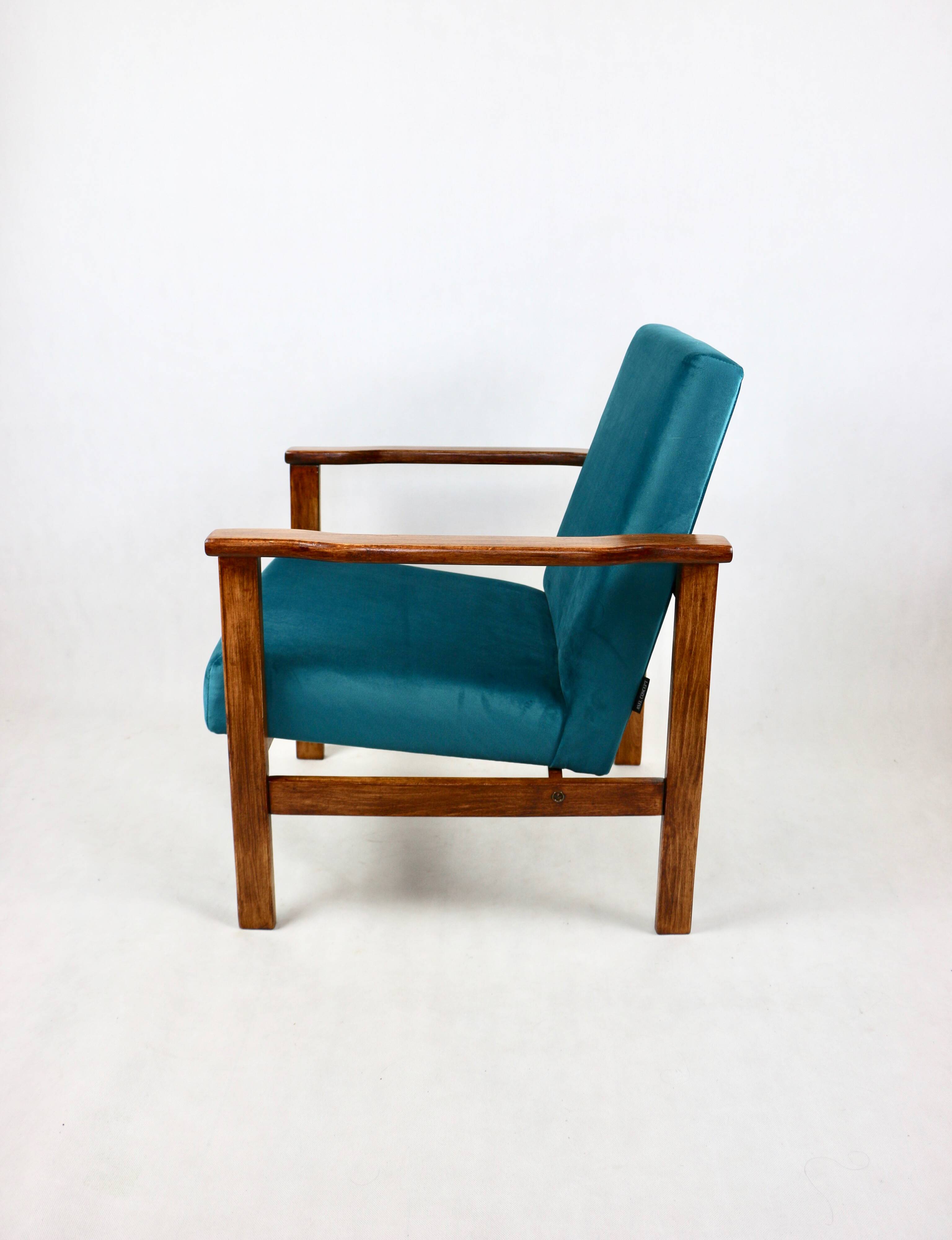 Armchair like 'Lis', 1970s blue turquoise - 2 pieces available
