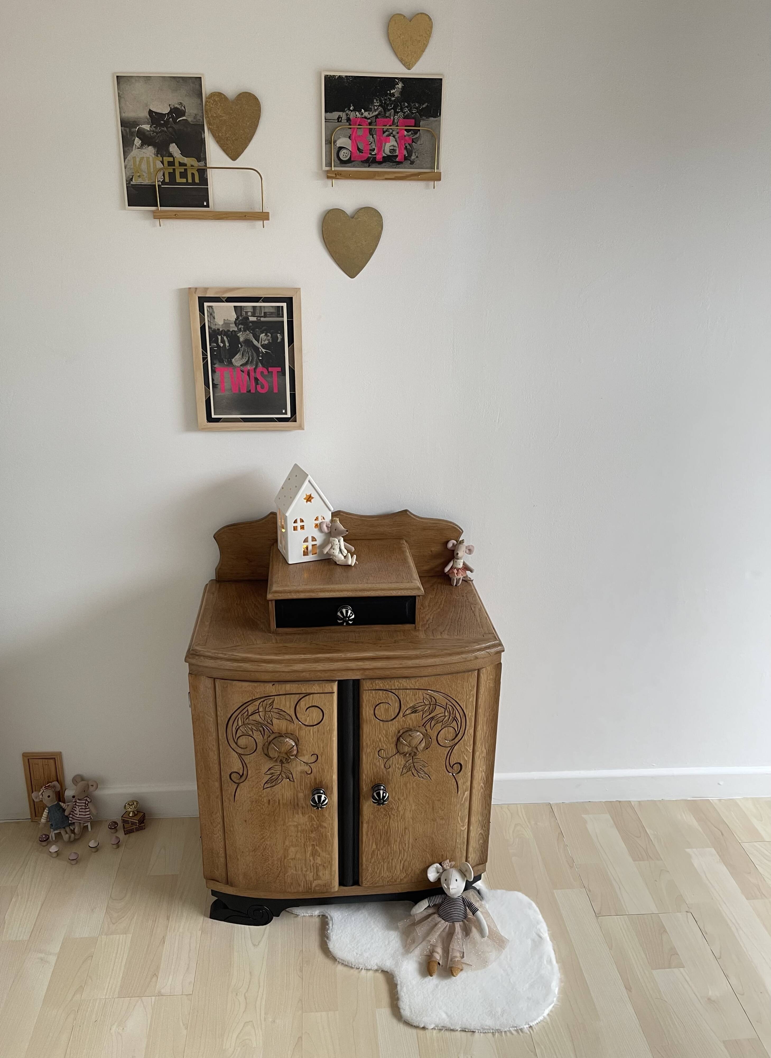 Black Art Deco bedside table