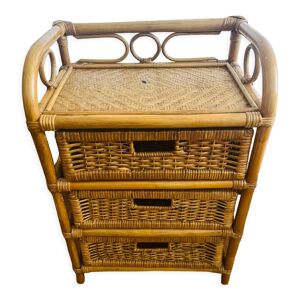 Table de chevet en rotin