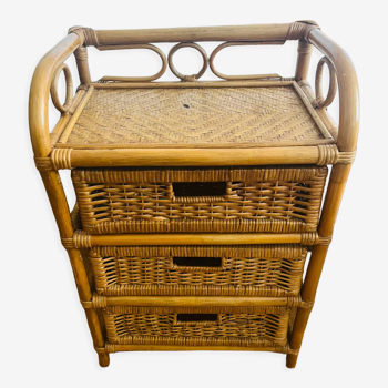 Rattan bedside table chiffonnier