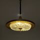 Retractable metal and  glass pull down pendant