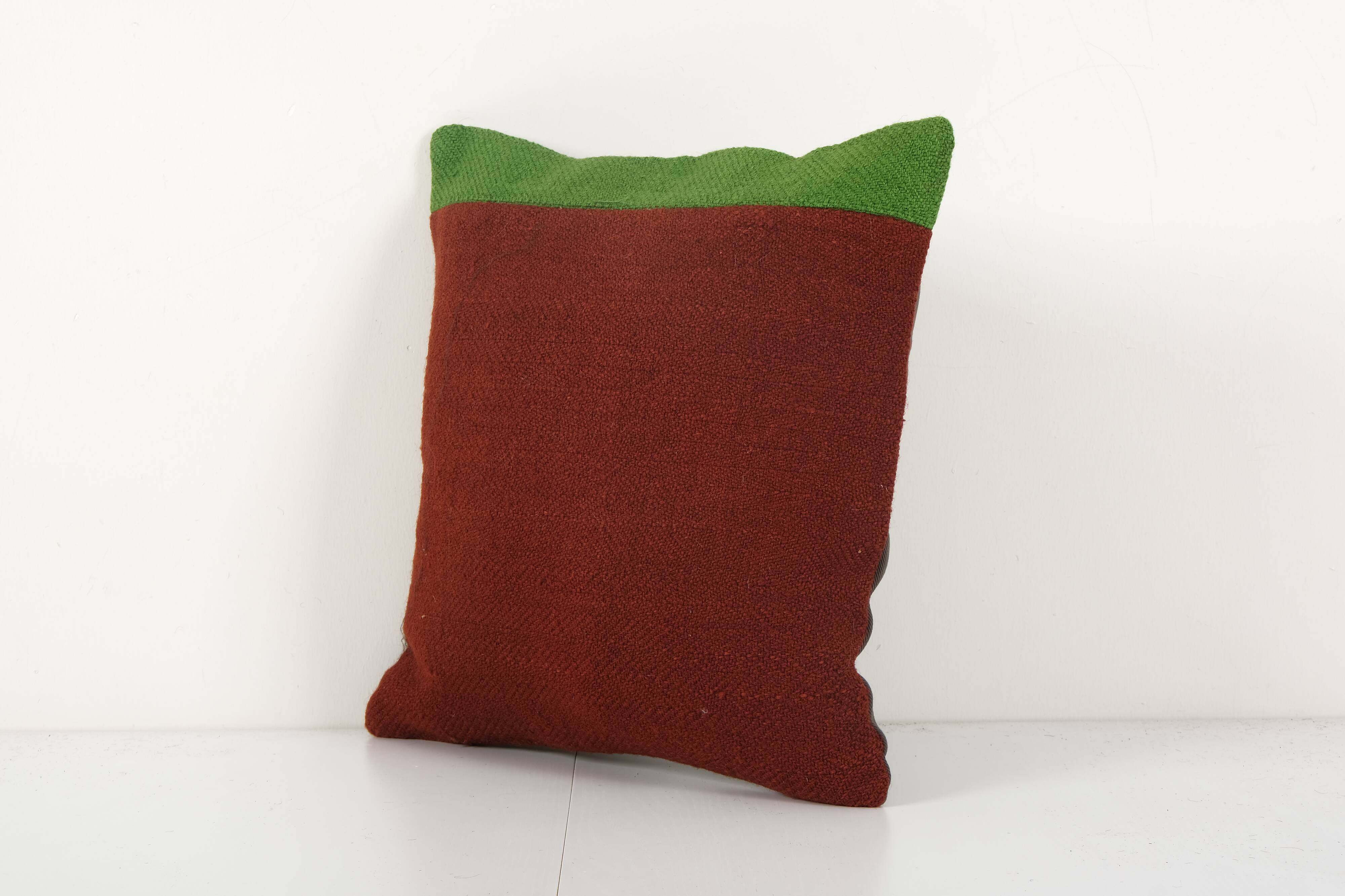 Red square handwoven kilim pillow