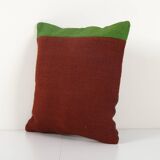 Red square handwoven kilim pillow