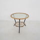 Rohe Noordwolde round glass and rattan side table, The Netherlands 1950's