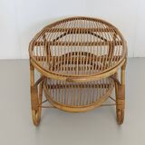 Oval Wicker Coffee Table with Lower Shelf