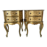 Pair of Italian Venetian-style bedside tables
