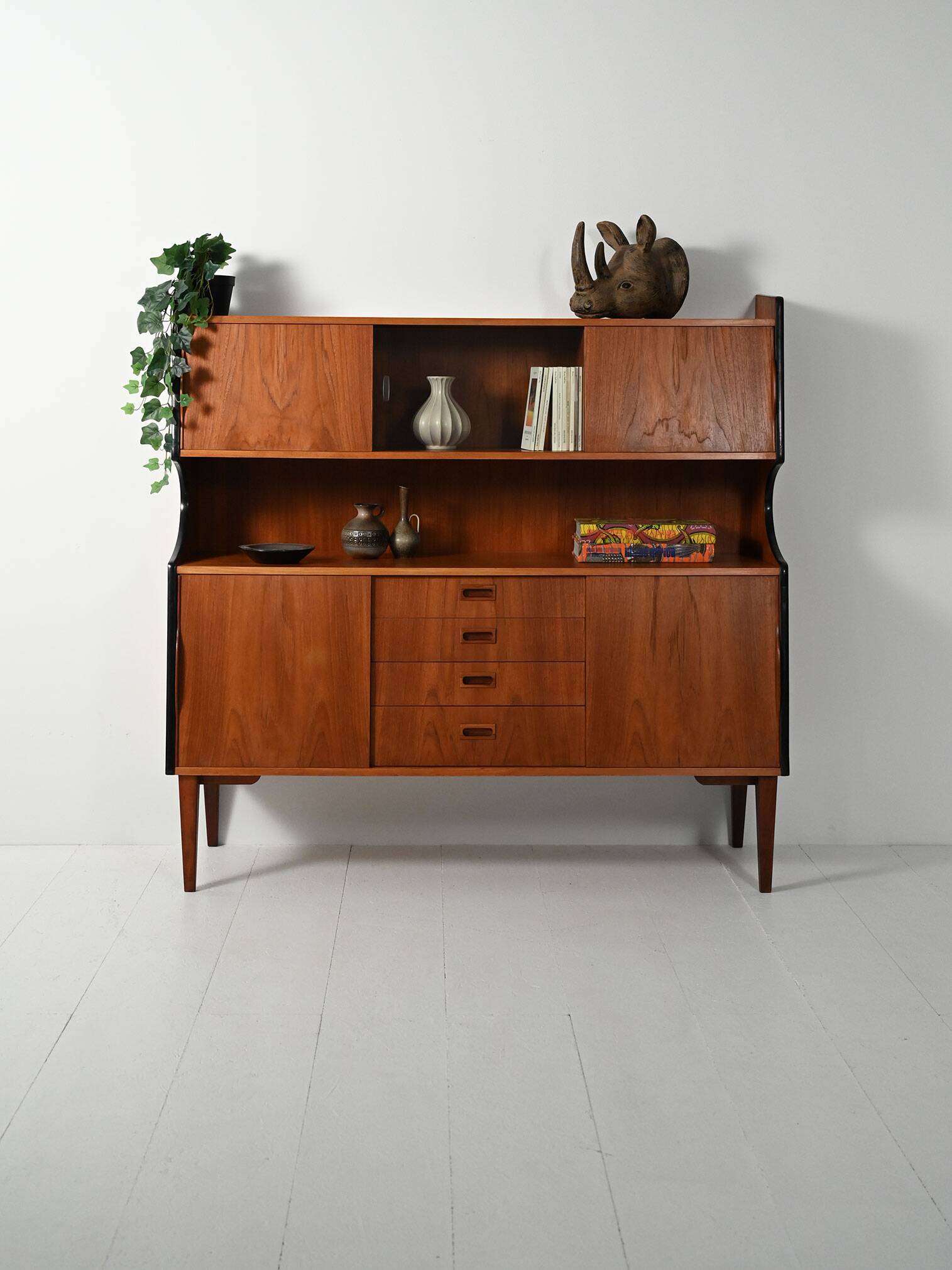 1950s teak sideboard with display cabinet