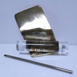 Bronze glass pen holder sculptural design